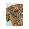 Vintage Orange & Blue Animal Print Short Sleeve Button Up Shirt