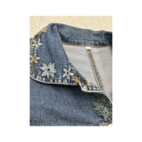 Vintage Floral Embroidered Denim Jacket
