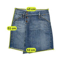 GAS Studded Button Front Denim Mini Skirt