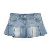 Mezzo Faded Pleated Denim Mini Skort