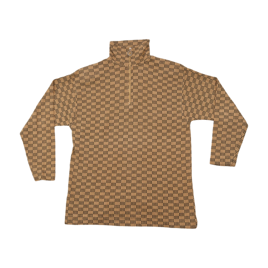 FALEZ Geometric Half-Zip Mock Neck Sweater