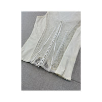 Cristina Effe Lace Up Lace Panel Sleeveless Blouse
