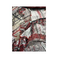 Sandro Ferrone Abstract Print Silk Ruffle Blouse