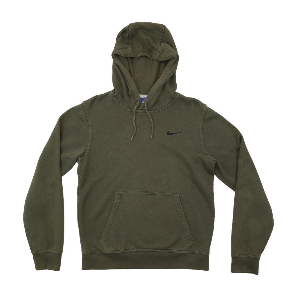 Nike Olive Green Cotton Blend Pullover Fleece Hoodie