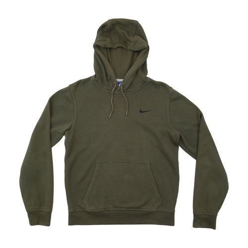 Nike Olive Green Cotton Blend Pullover Fleece Hoodie
