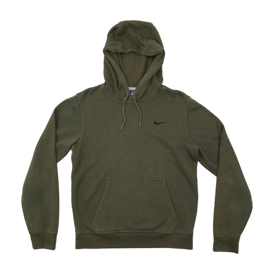 Nike Olive Green Cotton Blend Pullover Fleece Hoodie
