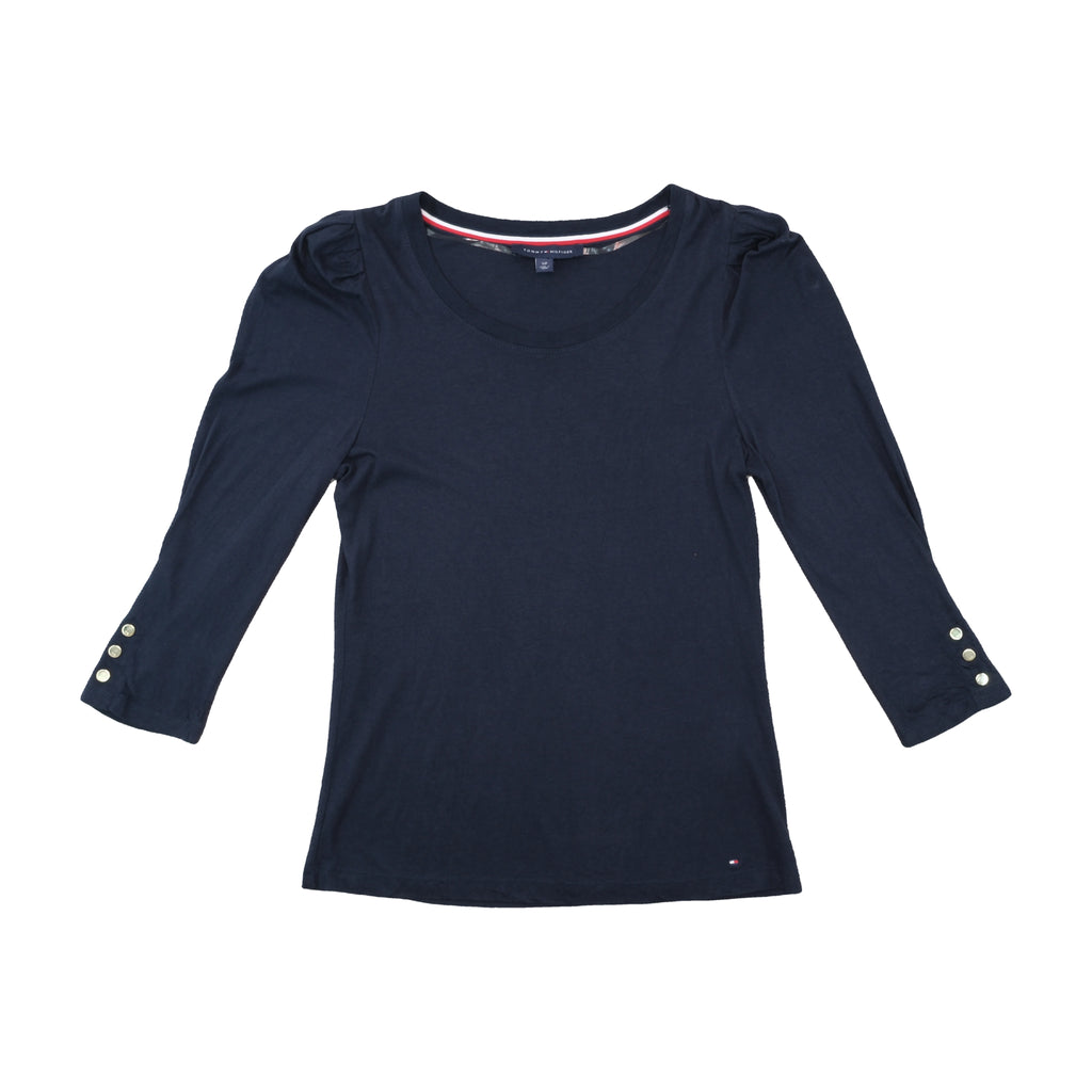 Tommy Hilfiger Puff Shoulder Scoop Neck Shirt