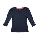 Tommy Hilfiger Puff Shoulder Scoop Neck Shirt