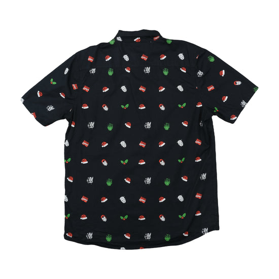 Marvel Avengers Christmas AOP Button Up Shirt Black L