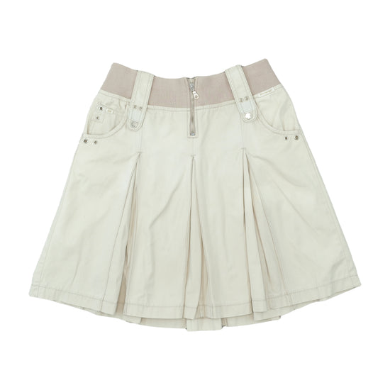 Artigli Jeans Couture Pleated A-Line Skirt Beige S