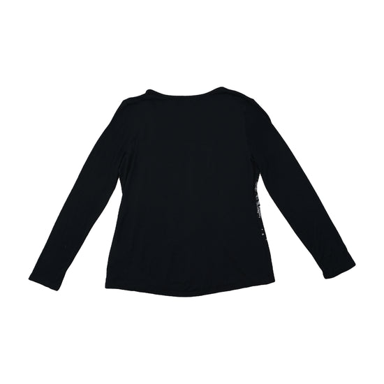 BiBA Long-Sleeve T-Shirt Silver Graphic Sequin Black L