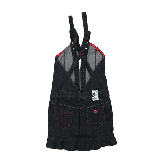 Miss Sixty M60 Denim Dungaree Mini Dress Black