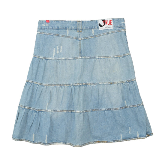 True Denim Generation Jeans Tiered Denim Skirt Light Blue 3XL