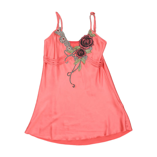 Vintage Pink Slip Dress Y2K Adjustable Tie Straps M