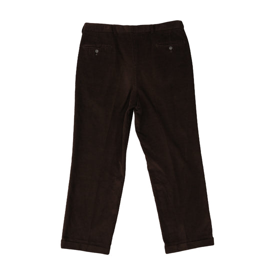 Vintage Corduroy Pleated Trousers Brown XL