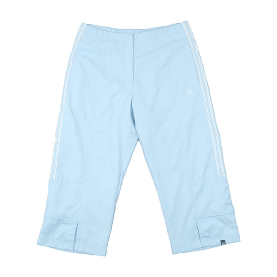 Adidas Three-Stripe Cropped Track Pants Sky Blue M