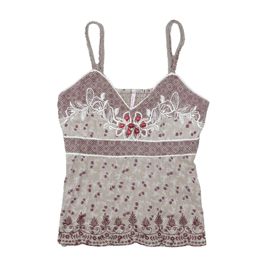 Love & Love Boho Camisole Floral Beige M