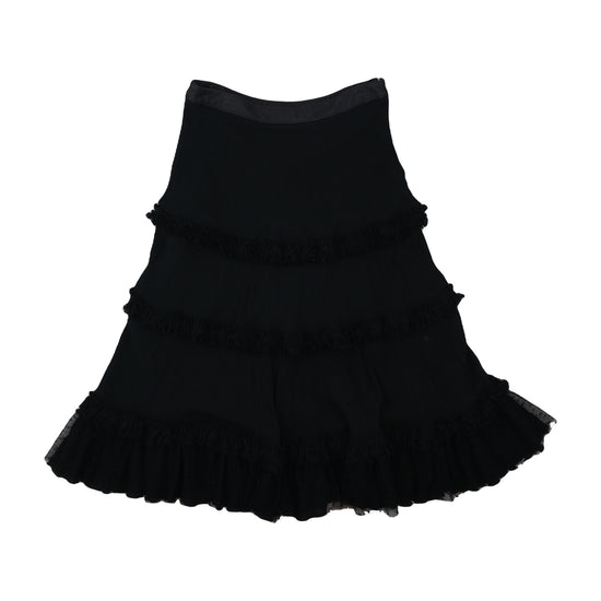 Milano Tiered Ruffle Skirt Black XS