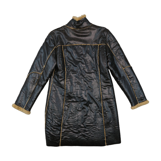 Vintage 1970s Women's Black Coat Italy M