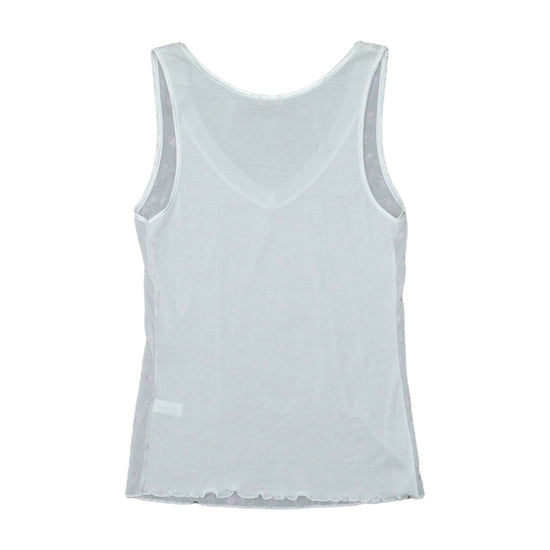Vajolet Tank Top Floral Mesh Embroidery White M