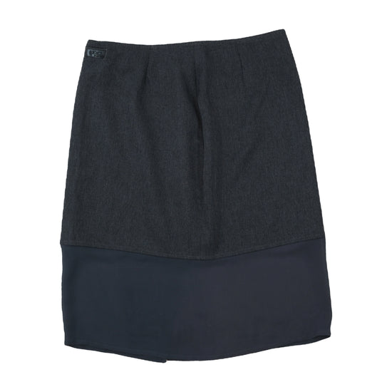 Vintage Pencil Skirt Two-Tone Chiffon Hem Gray S