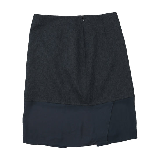 Vintage Pencil Skirt Two-Tone Chiffon Hem Gray S