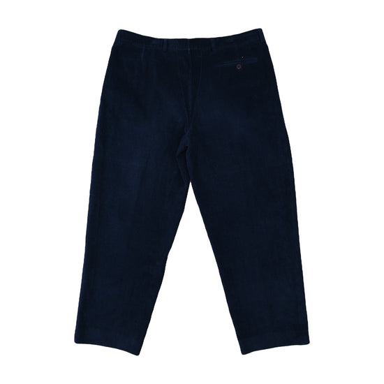Gerome Casual Sportswear Corduroy Pleated Trousers Navy 2XL