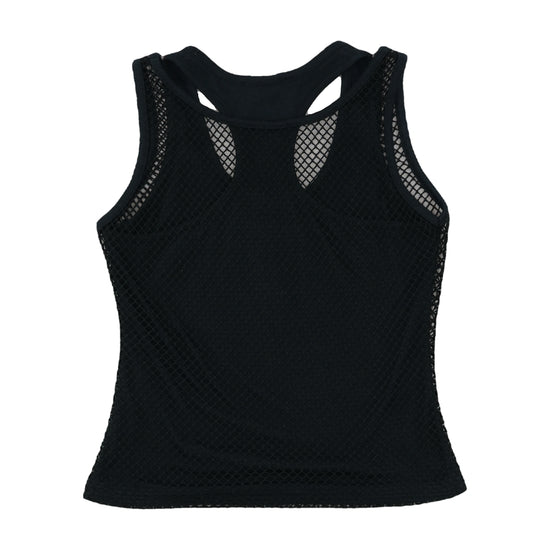 Raspberry Collection Mesh Racerback Tank Top Black XS