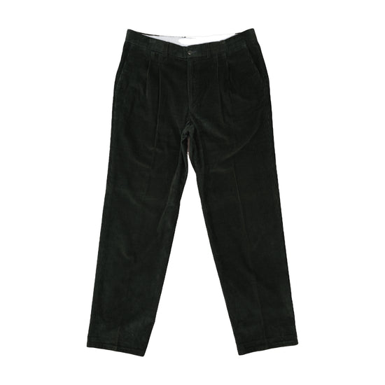 Vintage FLASH Corduroy Pleated Trousers Forest Green L