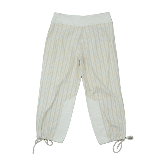 Reper Cropped Linen Pants Striped Beige M
