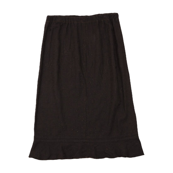 Vintage Embroidered Midi Skirt Espresso Brown S