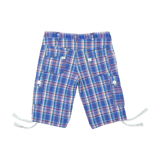 YOLE Cargo Shorts Madras Plaid Blue L