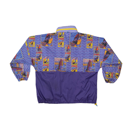 J Jeantex Windbreaker Jacket All-Over Print Purple 2XL