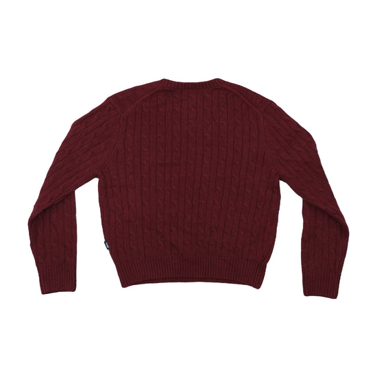 WHO.A.U California Dream Cable Knit Sweater Burgundy S