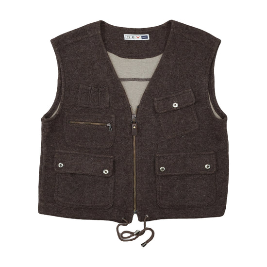 New Penny Wool Blend Cargo Vest Dark Brown S