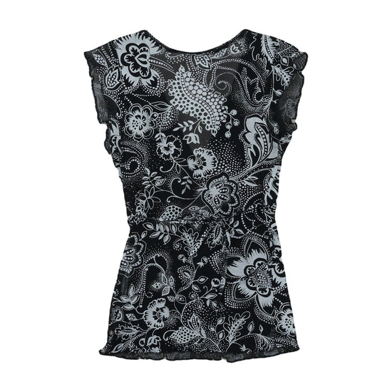Clockhouse Blouse Floral Paisley Print Black