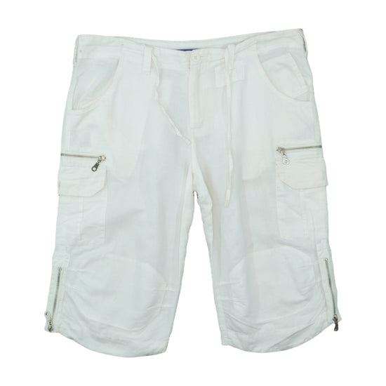 Enos Jeans Linen Cargo Shorts Off-White XL