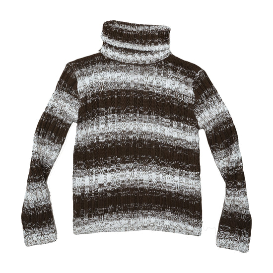 Stelline Turtleneck Sweater Dark Brown White Stripe
