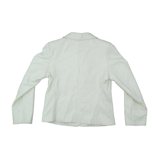 Vera Pelle Leather Jacket Fitted Cream White M