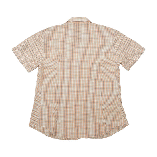 Vintage 1970s Tattersall Check Shirt Beige L