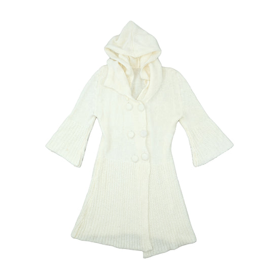 M Fitted Longline Cardigan White