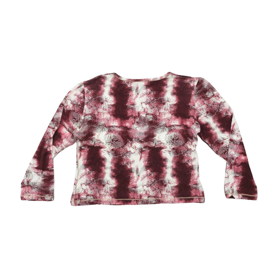 Marisamonti Long-Sleeve Top Tie-Dye Rose Appliqué Purple L