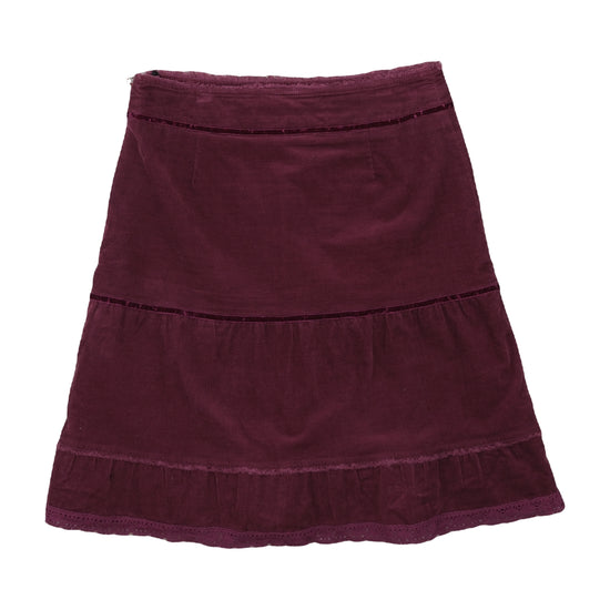 Bianca Tiered Corduroy Midi Skirt Deep Plum L