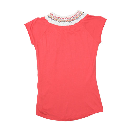 Replay Original T-Shirt Smocked Collar Coral Red