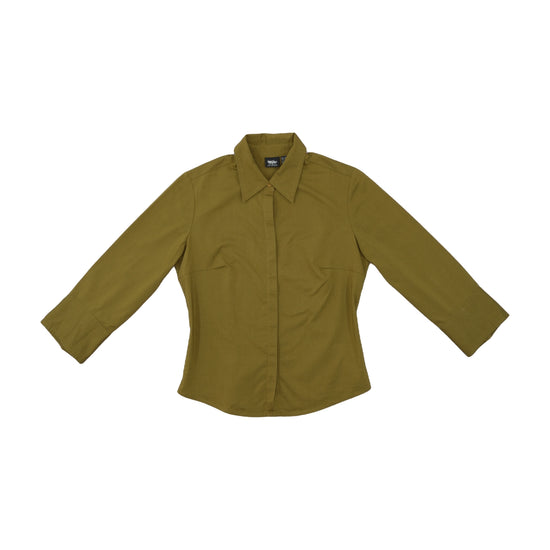 Mossimo Stretch Blouse Olive Green XS