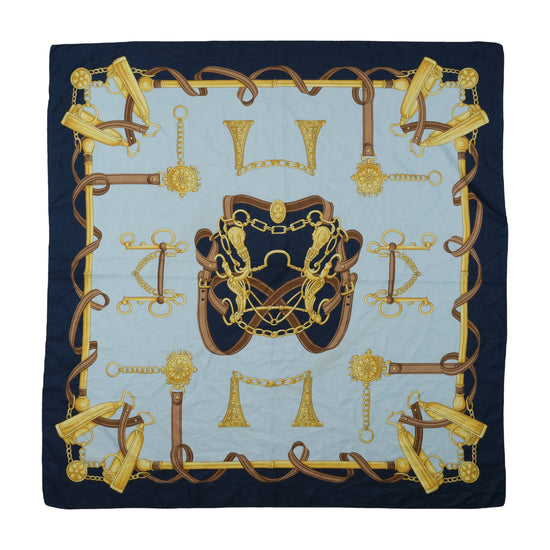 El Corte Inglés Equestrian Print Scarf Navy