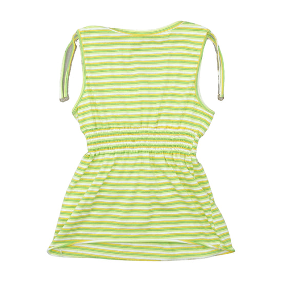 Vintage Y2K Striped Lurex Tank Top Lime Green L