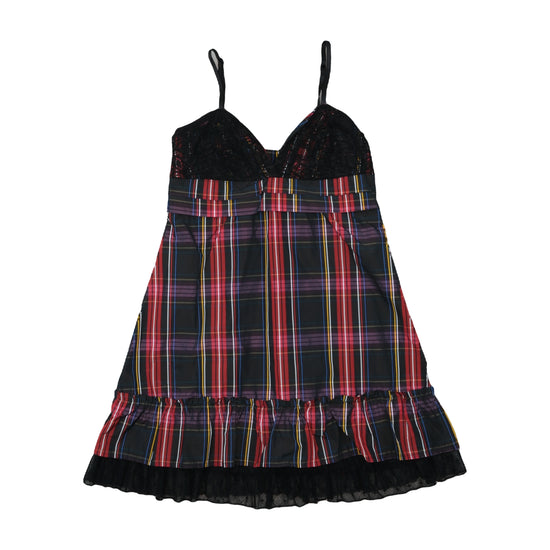 Lunatic Babydoll Dress Tartan Plaid Multicolor S