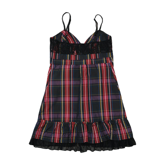 Lunatic Babydoll Dress Tartan Plaid Multicolor S