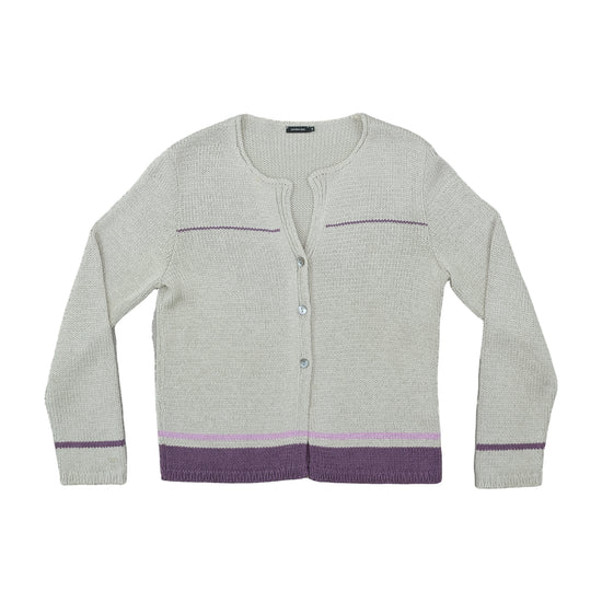 Caroline Biss Striped Cardigan Light Heather Grey S